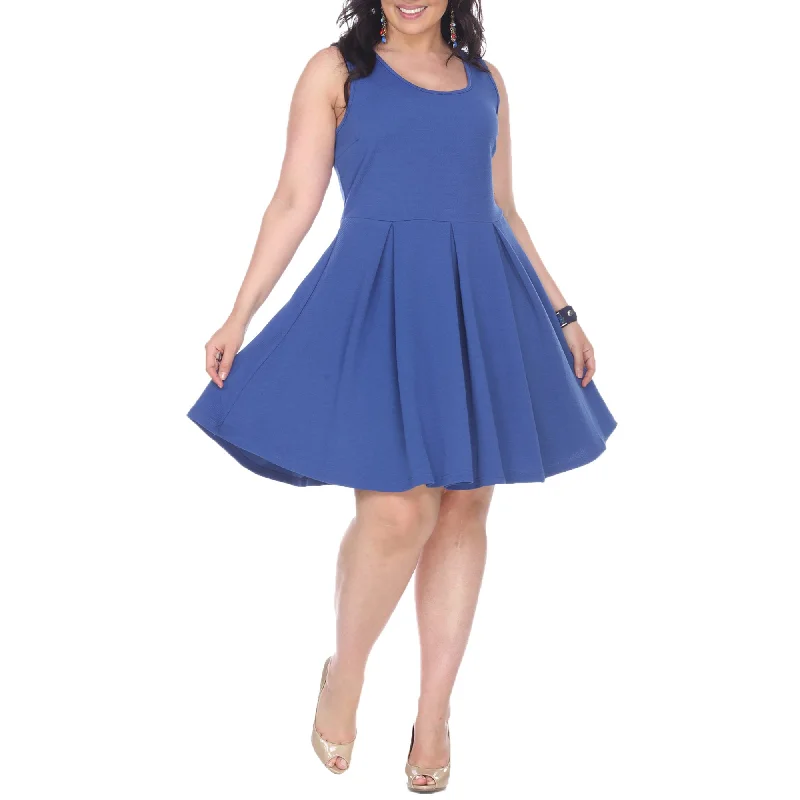 Deal Dash White Mark Womens Plus Crystal Fit and Flare Dress
