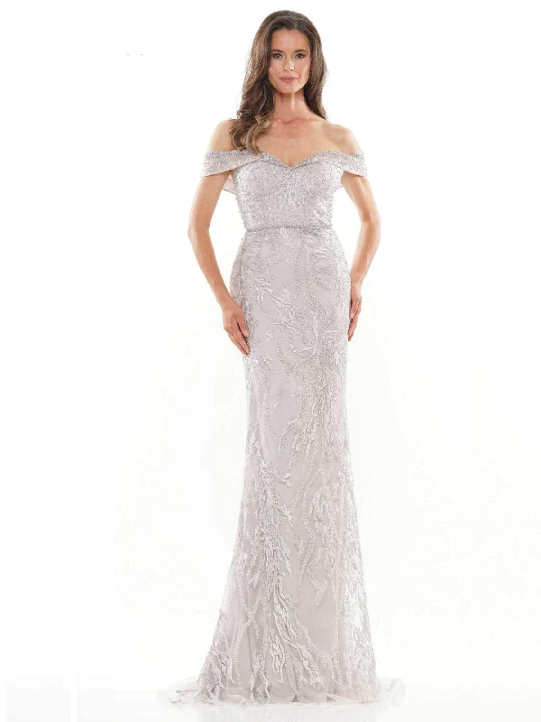 Best Bargains Rina Di Montella - RD2713 Embroidered Off Shoulder Trumpet Gown
