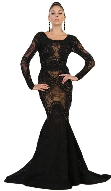 Deal of the Day May Queen - RQ7515 Lace Embellished Bateau Mermaid Gown
