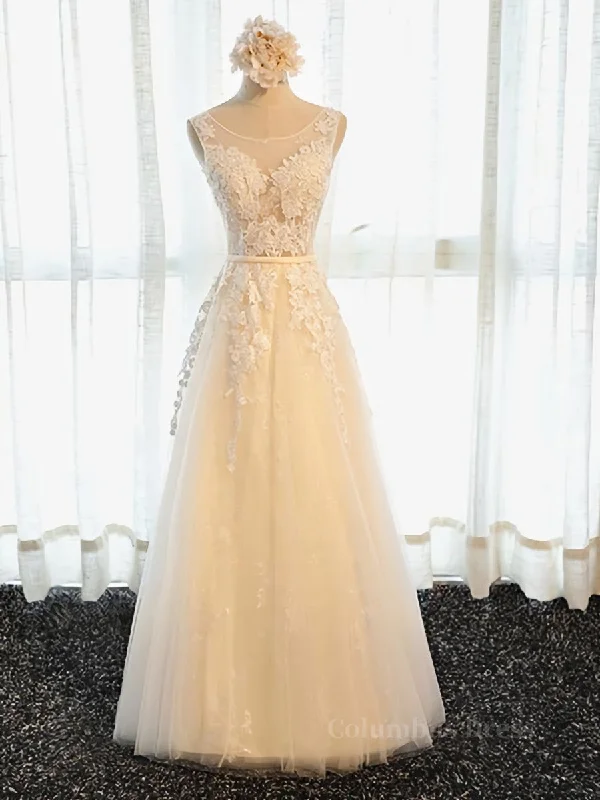 Bonus Savings Round Neck Champagne Lace Corset Prom Dresses with Corset Back, Champagne Lace Corset Formal Evening Corset Bridesmaid Dresses outfit