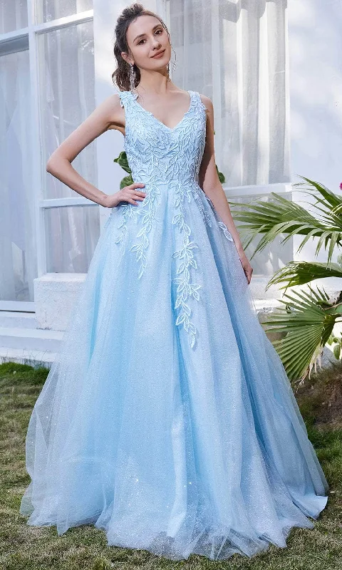 Deal Dash J'Adore Dresses J21032 - Sleeveless V-Neck A-line Long Dress