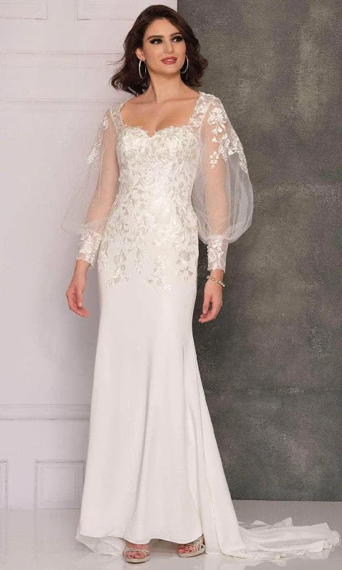 Reduced Prices Dave & Johnny Bridal A10492 - Sheer Bishop Sleeved Bridal Gown
