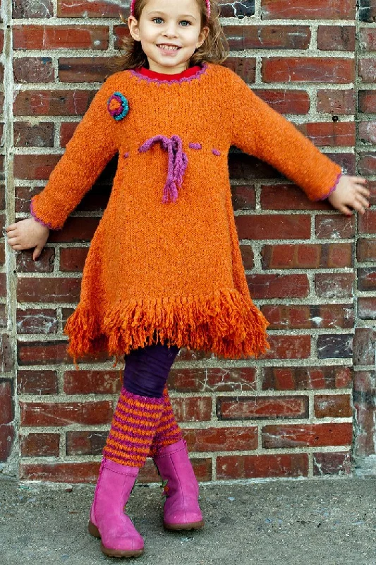 Savings Alert Girls' Long Sleeves Dress with Fringes
