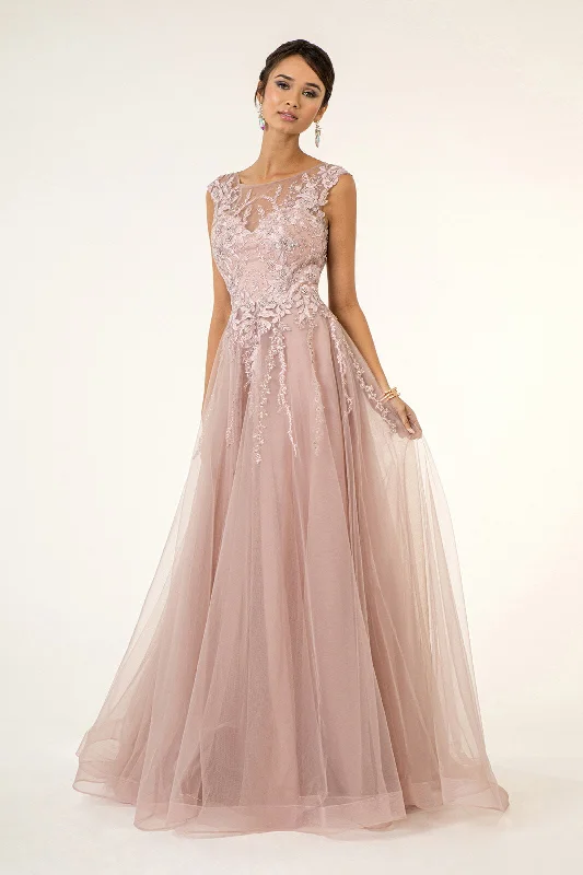 Time-Limited Offer Embroidered Sleeveless Gown by Elizabeth K GL1923