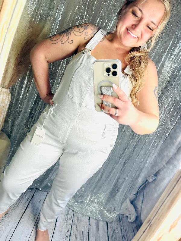 Super Sale Judy Blue - White Jean Overalls