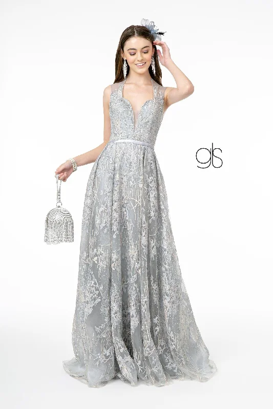 New Markdowns Lace Applique Long A-line Dress by Elizabeth K GL2835