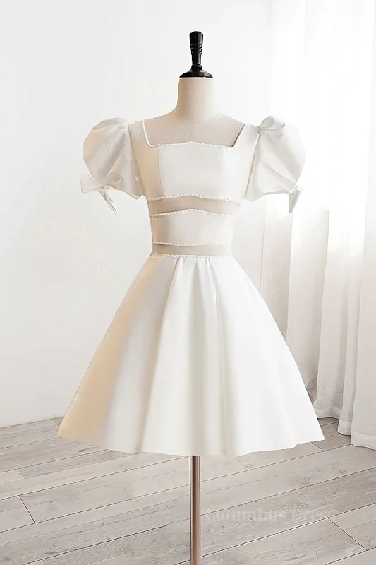 Price Drop Short White Beaded Corset Prom Dresses, Short White Beaded Corset Formal Corset Homecoming Dresses outfit Price Drop Short White Beaded Corset Prom Dresses, Short White Beaded Corset Formal Corset Homecoming Dresses outfit