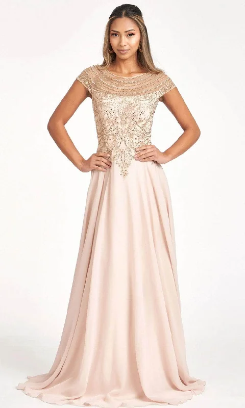 New Markdowns Elizabeth K GL3065 - Embroidered Scoop Formal Gown