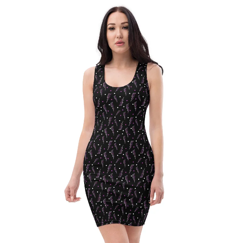 Final Markdown Pink Leopard Print Lightning Bolt Dress