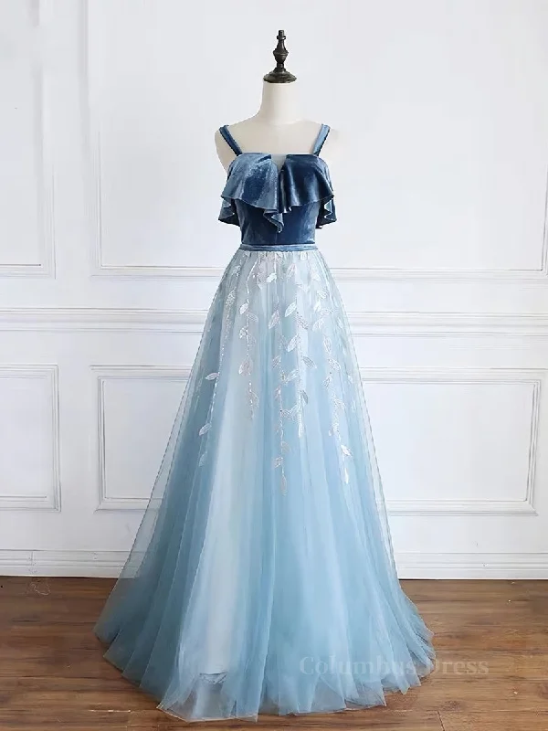 Epic Deals Blue tulle lace long Corset Prom dress, blue tulle Corset Formal dress outfit Epic Deals Blue tulle lace long Corset Prom dress, blue tulle Corset Formal dress outfit