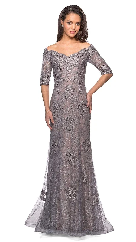 Hot Deal La Femme - 24866 Lace Embroidered Mother of the Groom Gown