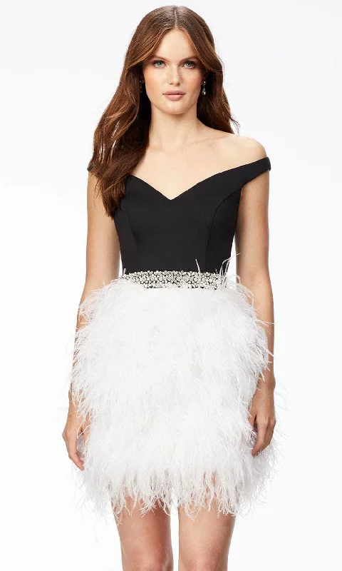 Flash Sale Ashley Lauren 4536 - Feathered Skirt Cocktail Dress