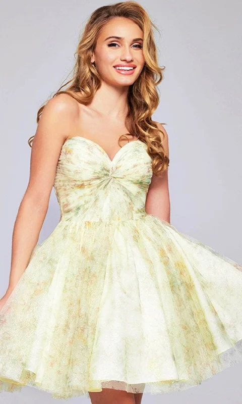 Best Bargains Jovani 40374 - Floral Printed Sweetheart Neck Cocktail Dress