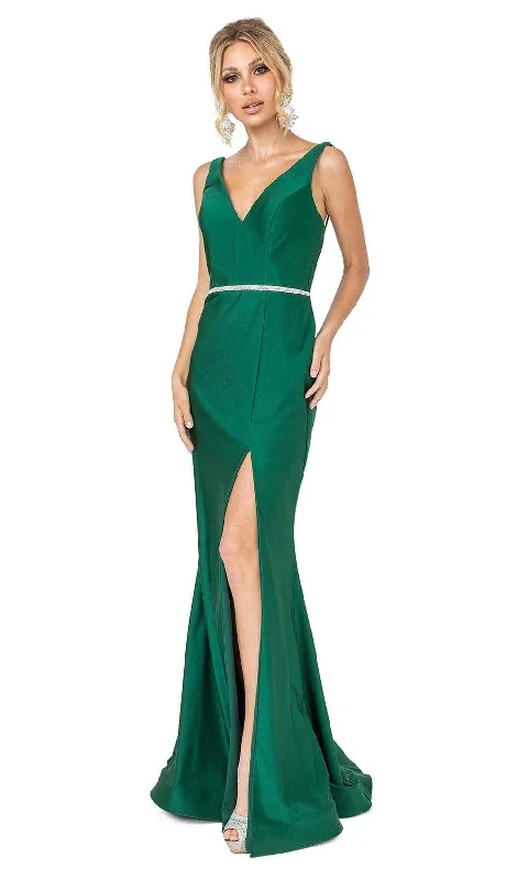 Today’s Deal Dancing Queen - 4125 Taffeta V Neck Sheath Gown