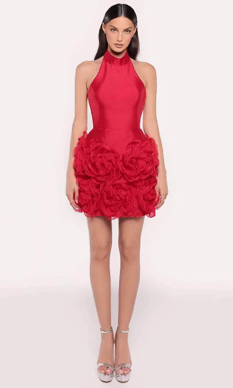 Deal Zone Tarik Ediz 98817 - Halter Applique Cocktail Dress