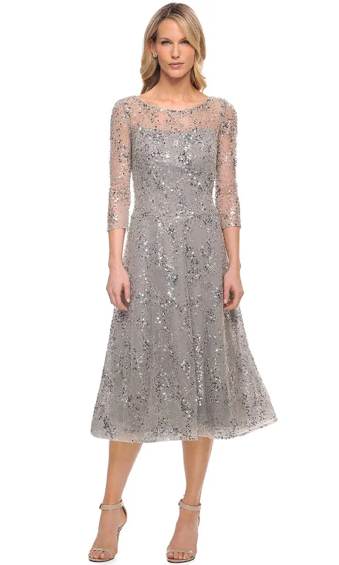 Best Bargains La Femme 30002 - Laced And Beaded Short A Line Dress