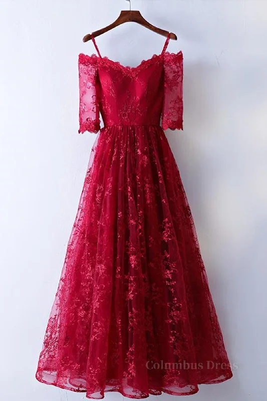 Price Buster Half Sleeves Burgundy Lace Corset Prom Dresses, Wine Red Half Sleeves Long Lace Corset Formal Evening Dresses outfit Price Buster Half Sleeves Burgundy Lace Corset Prom Dresses, Wine Red Half Sleeves Long Lace Corset Formal Evening Dresses outfit