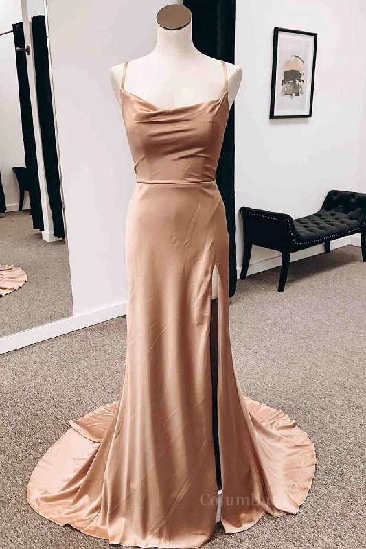 Instant Discount Backless Champagne Long Corset Prom Dress with High Slit, Long Champagne Corset Formal Graduation Evening Dress outfit Instant Discount Backless Champagne Long Corset Prom Dress with High Slit, Long Champagne Corset Formal Graduation Evening Dress outfit