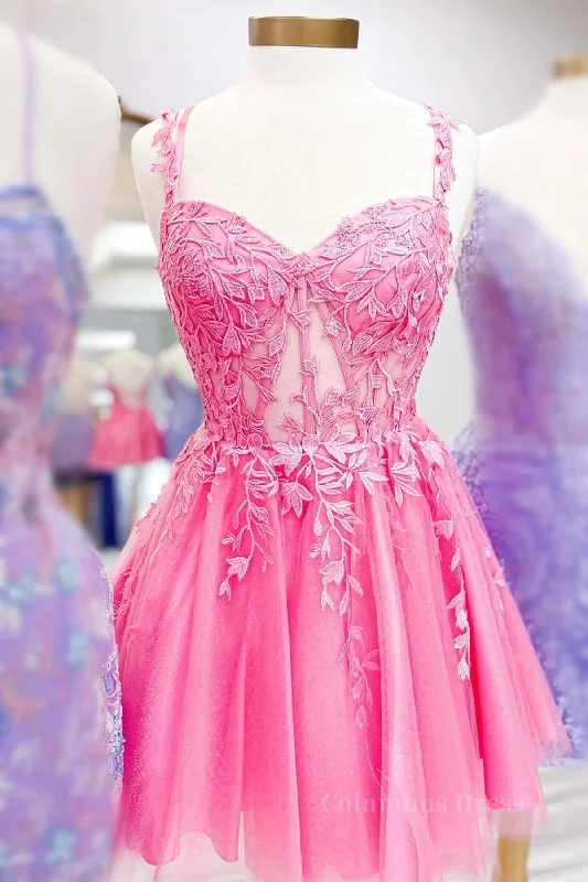 Markdowns Short Pink Lace Corset Prom Dresses, Short Pink Lace Corset Formal Corset Homecoming Dresses outfit