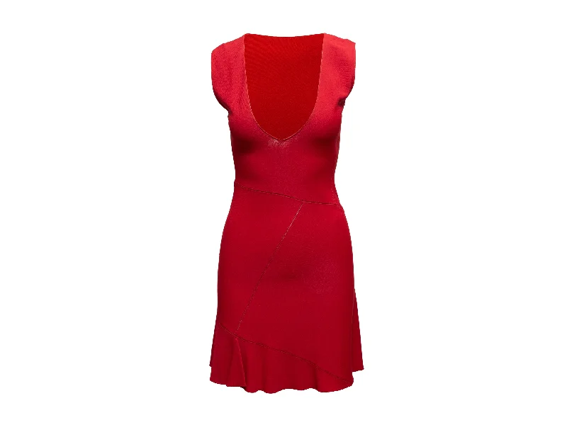 Deal Zone Red Alaia Sleeveless Knit Dress Size US L
