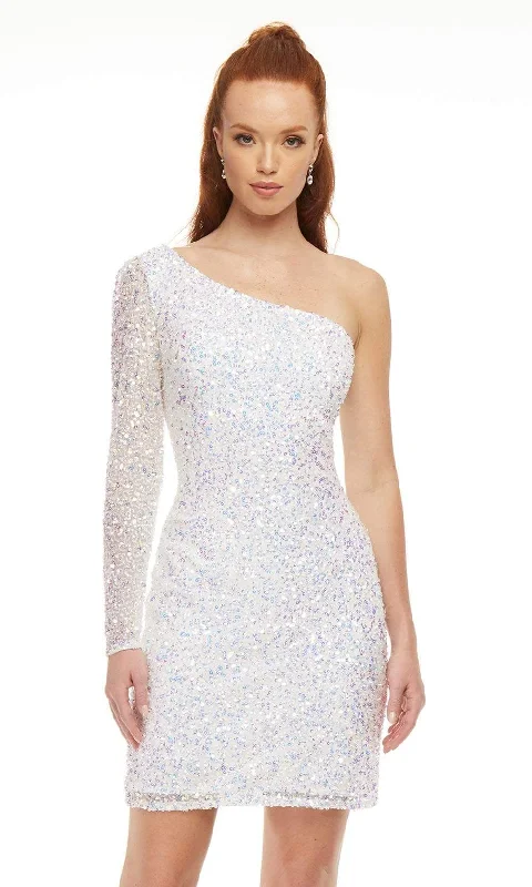 Weekend Flash Sale Ashley Lauren - 4457 Full Sequins One Shoulder Fitted Cocktail Dress