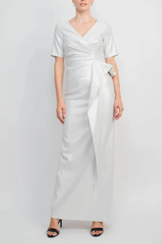 Best Deals Aidan Mattox MD1E206623 - Surplice V-Neck Draped Formal Dress