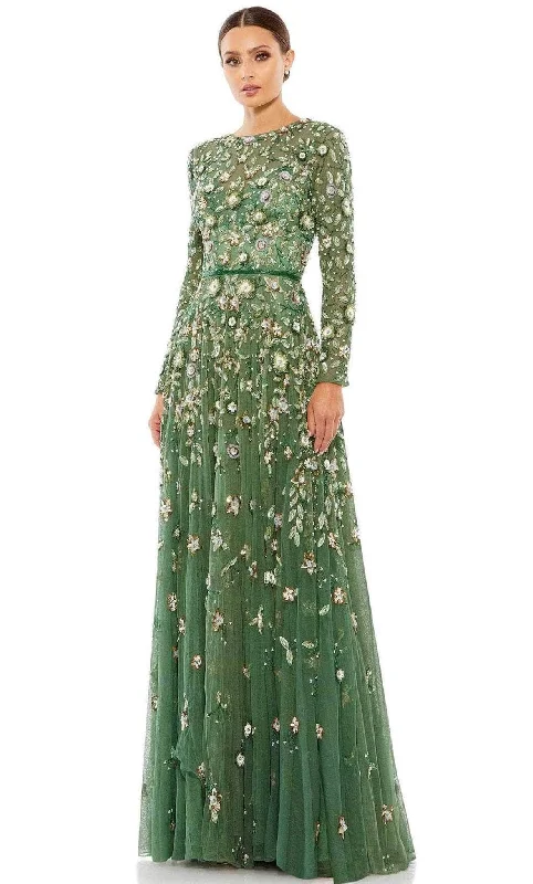 Online Exclusive Mac Duggal 5533 - Floral Sequin A-Line Evening Dress