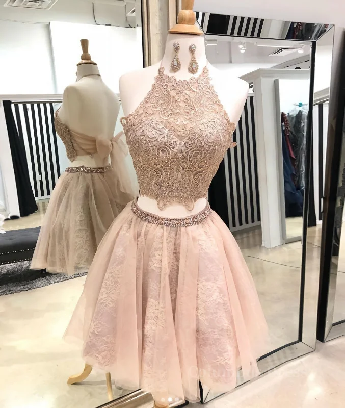 Deep Discounts Cute champagne tulle lace short Corset Prom dress, Corset Homecoming dress outfit