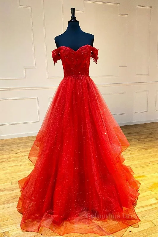 Big Savings Red sweetheart off shoulder tulle long Corset Prom dress tulle Corset Formal dress outfit Big Savings Red sweetheart off shoulder tulle long Corset Prom dress tulle Corset Formal dress outfit