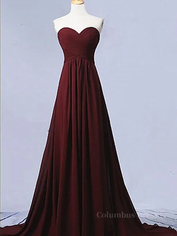 Can't Miss Sweetheart Neck Maroon Long Corset Prom Dresses, Burgundy Long Corset Formal Corset Bridesmaid Dresses outfit