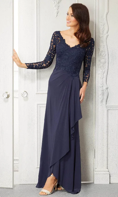 Amazing Deals MGNY By Mori Lee - 72418 V-Neck Sheath Evening Dress