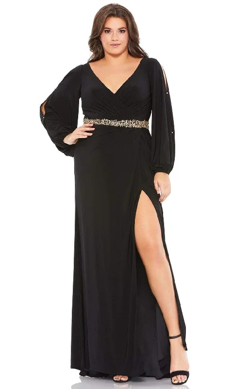 Savings Galore Mac Duggal - 67747 Long Split Sleeve V Neck Dress