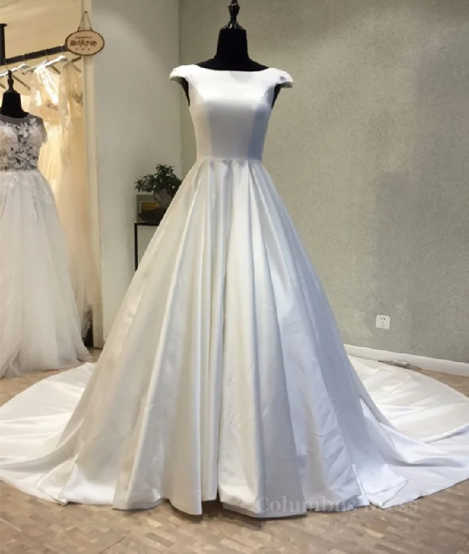 Limited Time Discount White round neck satin long Corset Prom gown, evening dress outfit Limited Time Discount White round neck satin long Corset Prom gown, evening dress outfit