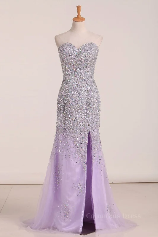 Stock Clearance Gorgeous Mermaid Strapless Purple Beaded Long Corset Prom Dresses, Mermaid Purple Beaded Corset Formal Evening Dresses, Purple Corset Ball Gown outfits Stock Clearance Gorgeous Mermaid Strapless Purple Beaded Long Corset Prom Dresses, Mermaid Purple Beaded Corset Formal Evening Dresses, Purple Corset Ball Gown outfits