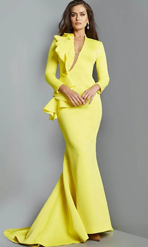 Price Smash Jovani 07934 - Long Sleeve Evening Mother of the Bride Gown