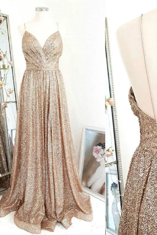 Price Drop Alert Gold sequin long Corset Prom dress gold evening dress outfit