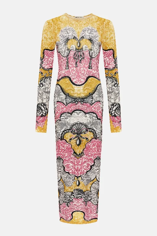 Discount Extravaganza Dionne Dress Rocaille Lace Rose