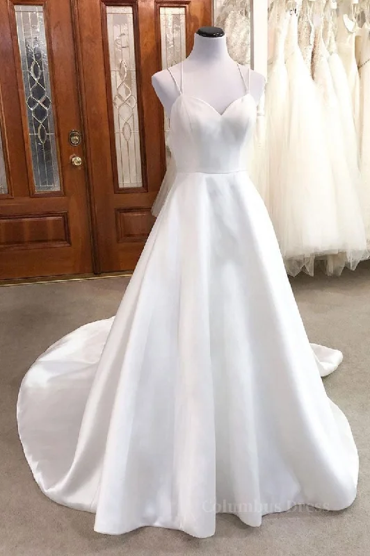 Today’s Special Simple white v neck satin long Corset Wedding dress white bridal dress outfit Today’s Special Simple white v neck satin long Corset Wedding dress white bridal dress outfit