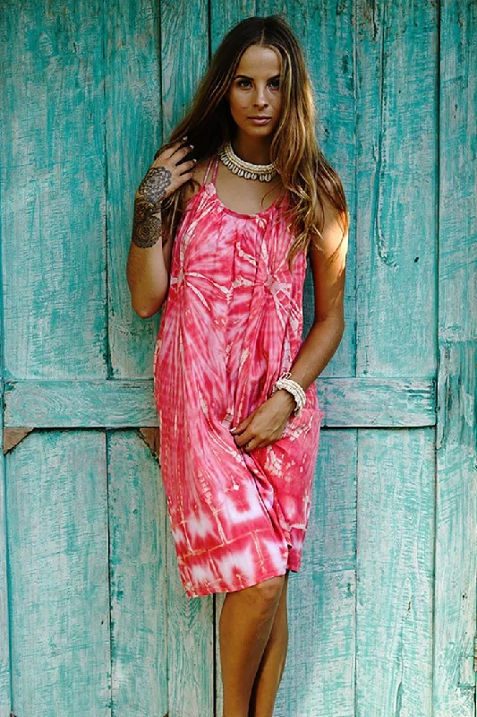 Deal Frenzy Lilith Tie Dye Batik Short Summer Dress