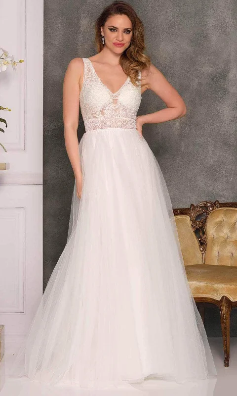 New Arrival Dave & Johnny Bridal A10461 - Laced Waistband Bridal Gown