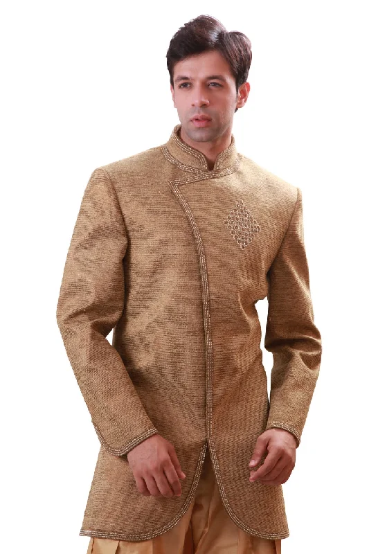 YEAR-End Clearance Sand Indian Wedding Indo-Western Sherwani for Men