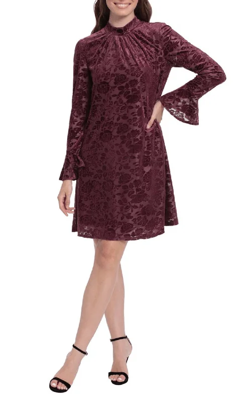 Steals and Deals London Times T6425M - Velvet Short Floral Dress