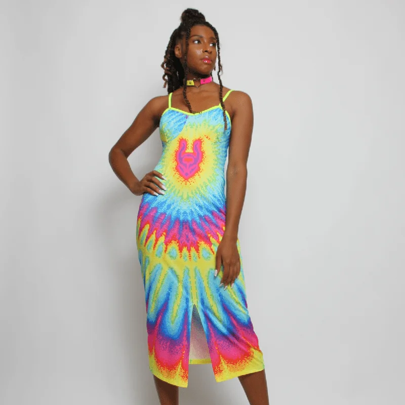 Weekend Deal TIE DYE FRONT SPLIT DRESS