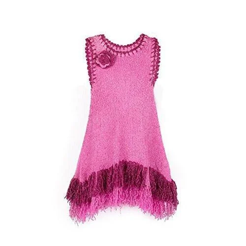 Huge Discounts Girls' Sleeveless Dress with Fringes