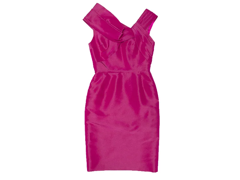 New Deals Fuchsia Oscar de la Renta Sleeveless Sheath Dress Size US 4