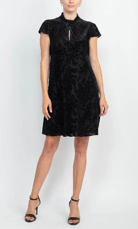 Epic Deals Adrianna Papell AP1D104318 - High Neck Velvet Cocktail Dress