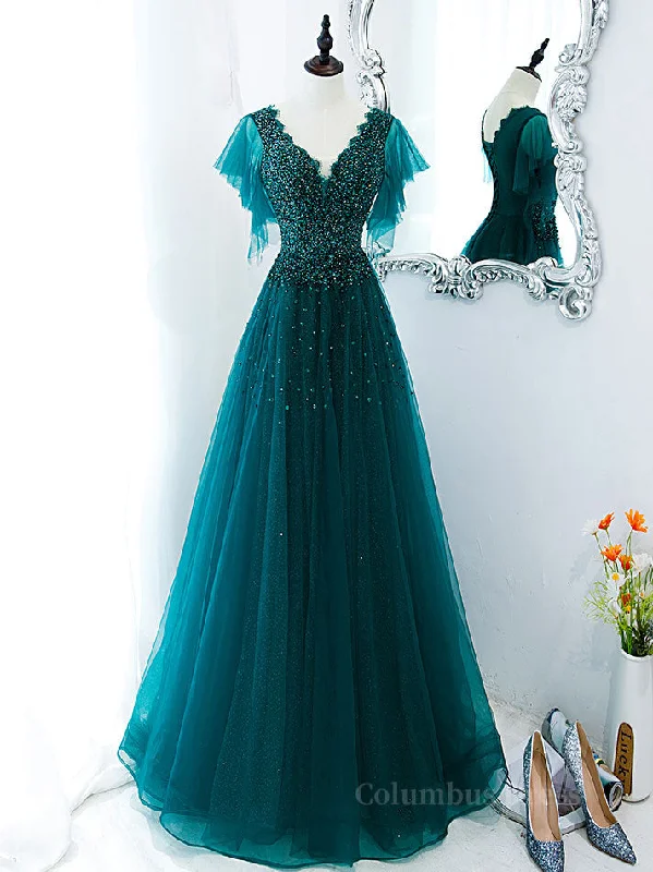 Shop and Save Green v neck tulle beads long Corset Prom dress, green tulle Corset Formal dress outfit Shop and Save Green v neck tulle beads long Corset Prom dress, green tulle Corset Formal dress outfit