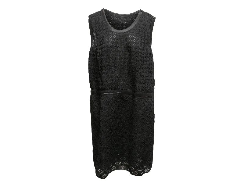 Unbeatable Prices Black Chanel 2013 Silk Semi-Sheer Sleeveless Dress Size FR 50