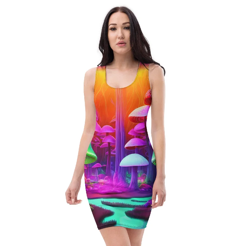 Big Discounts Psychedelic Mushroom Forest Bodycon dress by laurameghan