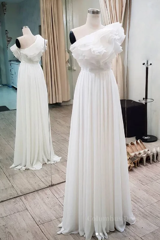 Daily Deals Simple white chiffon long Corset Prom dress, white evening dress outfit Daily Deals Simple white chiffon long Corset Prom dress, white evening dress outfit